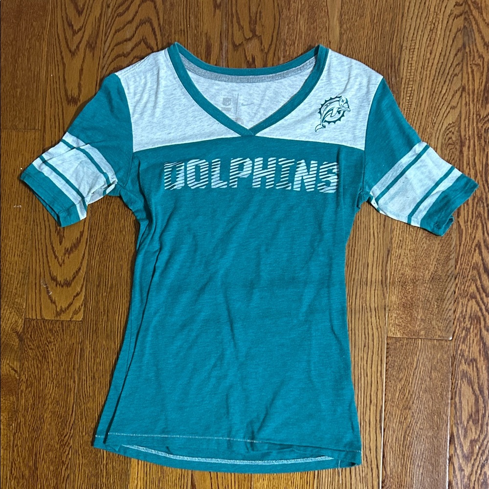 Vintage-Style Miami Dolphins Graphic V-Neck